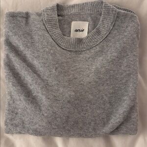 Aerie Women’s Oversized Gray Crewneck Sweater